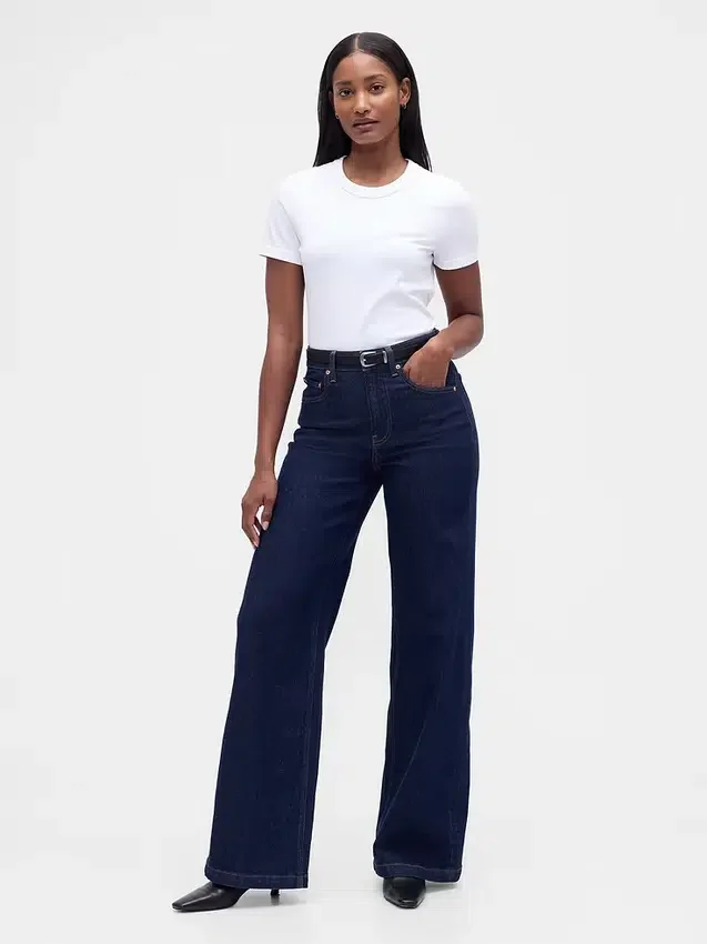 Curvy Yüksek Bel Geniş Paça Jean'ler