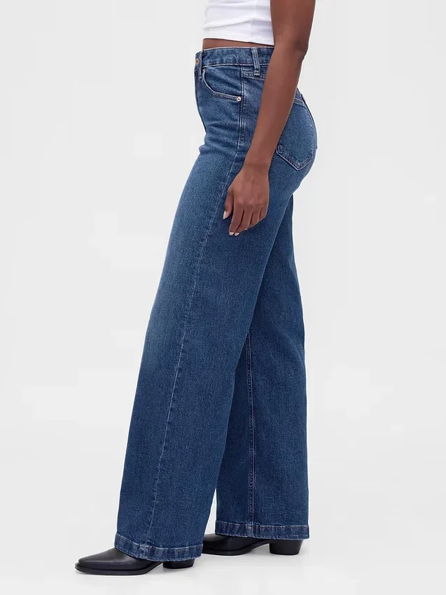 Curvy Yüksek Bel Geniş Paça Jean'ler