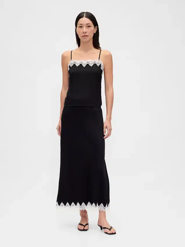 Dantel Süslemeli Maxi Etek
