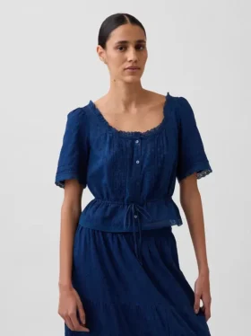 Dantel Süslemeli Peplum Bluz