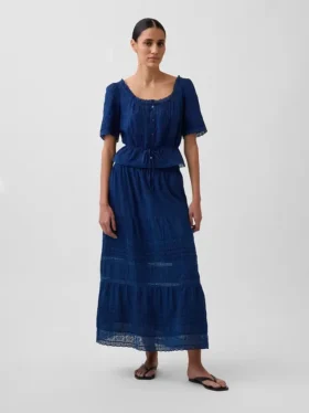 Dantel Süslemeli Peplum Bluz