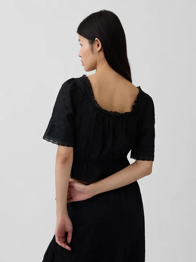 Dantel Süslemeli Peplum Bluz