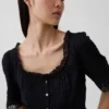 Dantel Süslemeli Peplum Bluz