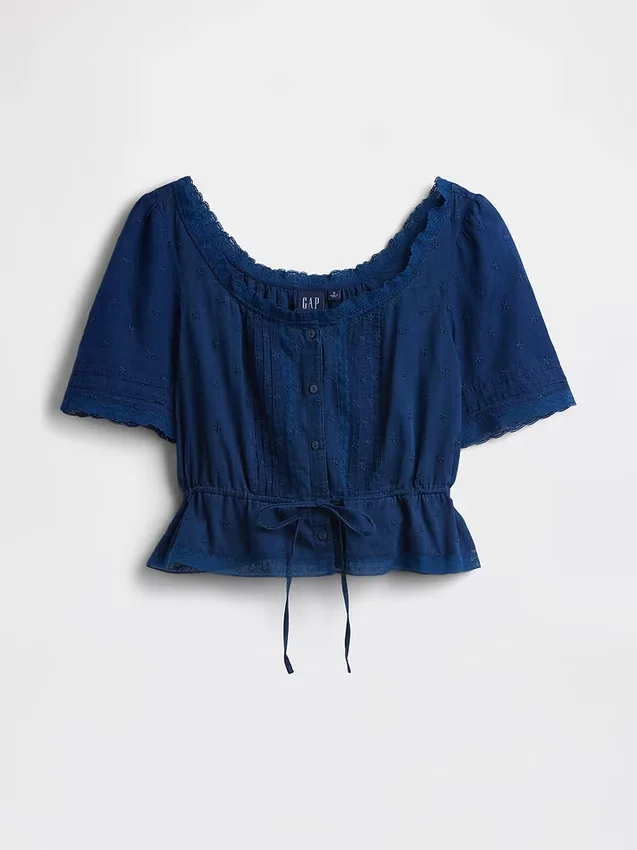 Dantel Süslemeli Peplum Bluz