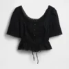 Dantel Süslemeli Peplum Bluz