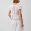 Dantel Voile Peplum Kısa Üst
