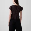 Dantel Voile Peplum Kısa Üst