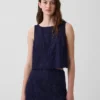 Delikli Kısa Şeffaf Tank Top