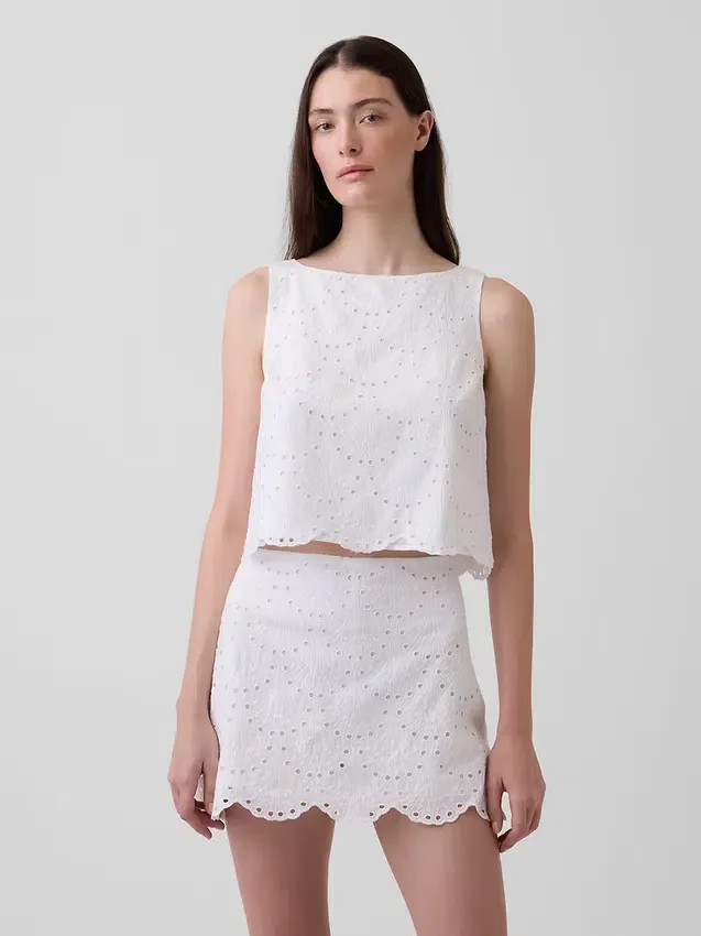 Delikli Kısa Şeffaf Tank Top