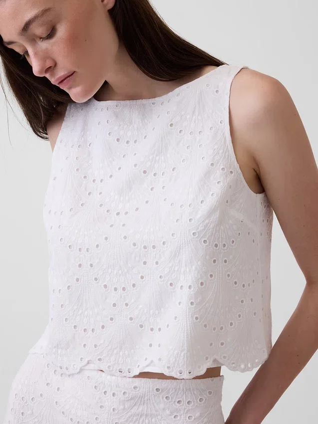 Delikli Kısa Şeffaf Tank Top