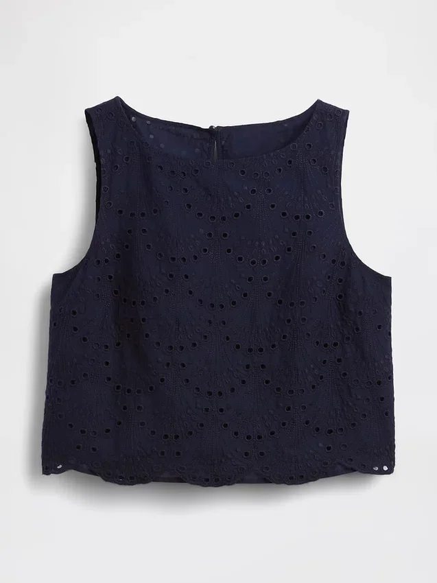 Delikli Kısa Şeffaf Tank Top