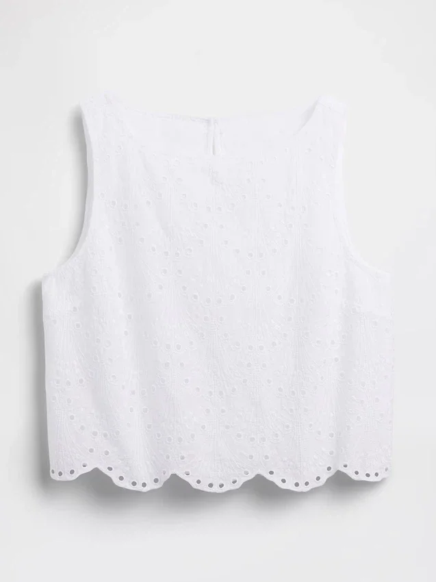 Delikli Kısa Şeffaf Tank Top