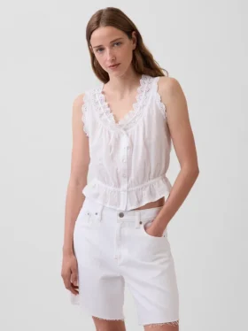 Delikli, Önden Bağlamalı Kısa Peplum Üst Giyim
