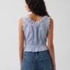 Delikli, Önden Bağlamalı Kısa Peplum Üst Giyim