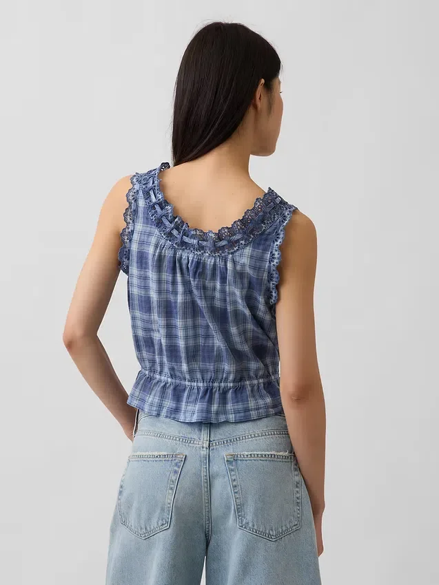 Delikli, Önden Bağlamalı Kısa Peplum Üst Giyim
