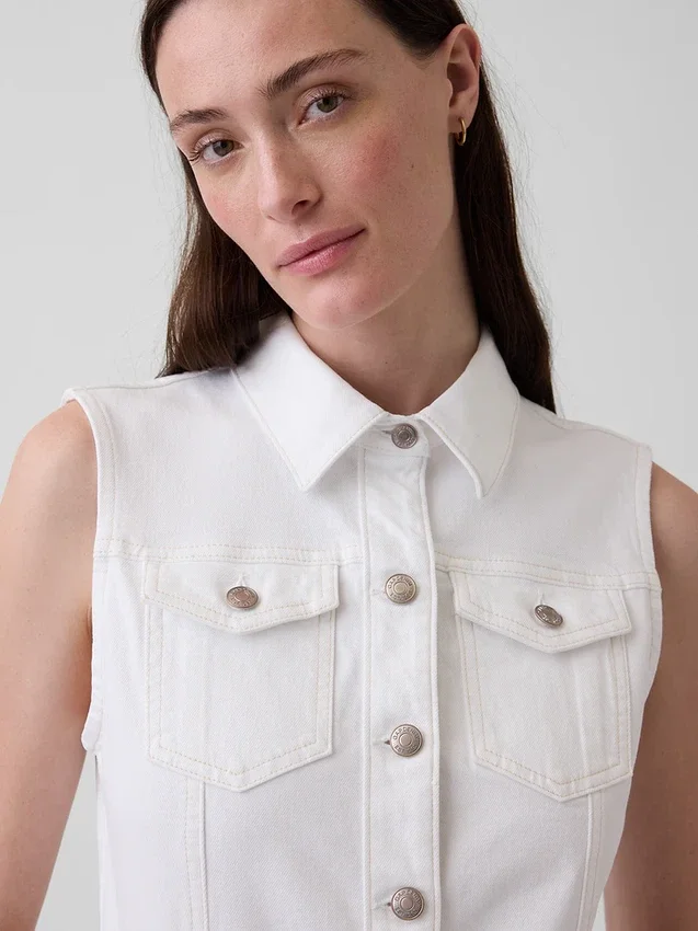 Denim Bağcıklı Kemerli Midi Elbise