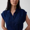 Denim Bel Bağlamalı Pratik Midi Elbise