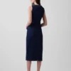 Denim Bodycon Midi Elbise