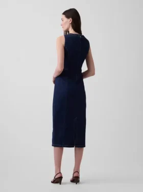 Denim Bodycon Midi Elbise