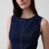 Denim Bodycon Midi Elbise