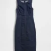 Denim Bodycon Midi Elbise