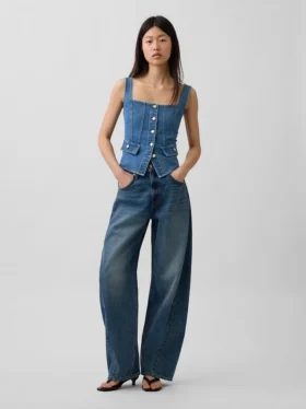 Denim Cepli Korsaj Üst Giyim