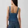 Denim Cepli Korsaj Üst Giyim