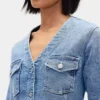 Denim Cepli Mini Elbise