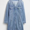 Denim Cepli Mini Elbise