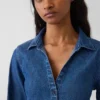 Denim Dar Kesim Gömlek