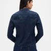 Denim Dar Kesim Kısa Gömlek
