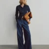 Denim Dar Kesim Kısa Gömlek