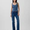 Denim Dar Kesim Peplum Üst