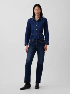 Orta Bel Gevşek Düz Kesim Jean'ler