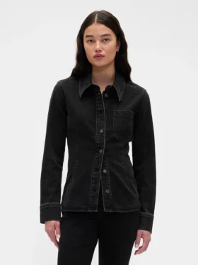 Denim Daraltmalı Dikişli Gömlek
