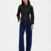 Denim Daraltmalı Dikişli Gömlek