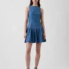 Denim Düşük Bel Mini Elbise