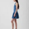 Denim Düşük Bel Mini Elbise