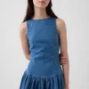 Denim Düşük Bel Mini Elbise
