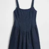 Denim Düşük Bel Mini Elbise