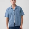 Denim Dobby Tatil Gömleği