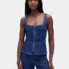 Denim Fermuarlı Yelek