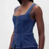 Denim Fermuarlı Yelek