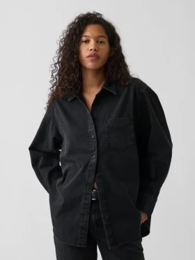 Denim Geniş Kesim Gömlek