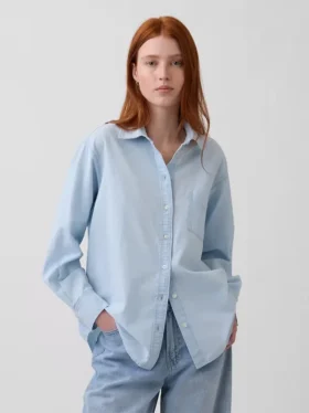 Denim Geniş Kesim Gömlek