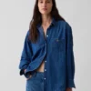 Denim Geniş Kesim Gömlek