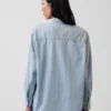 Denim Geniş Kesim Gömlek