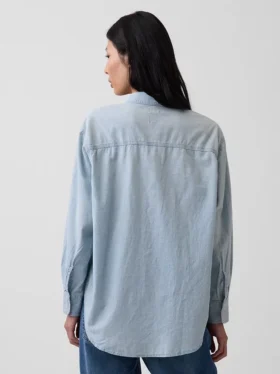 Denim Geniş Kesim Gömlek