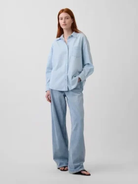 Denim Geniş Kesim Gömlek