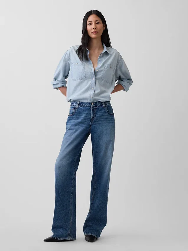 Denim Geniş Kesim Gömlek